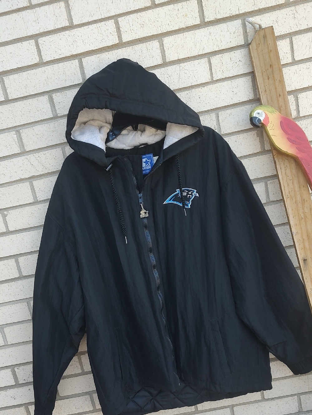 Carolina Panthers Black Pullover Hooded Jacket Me Mm Mm - Picture 4 of 10